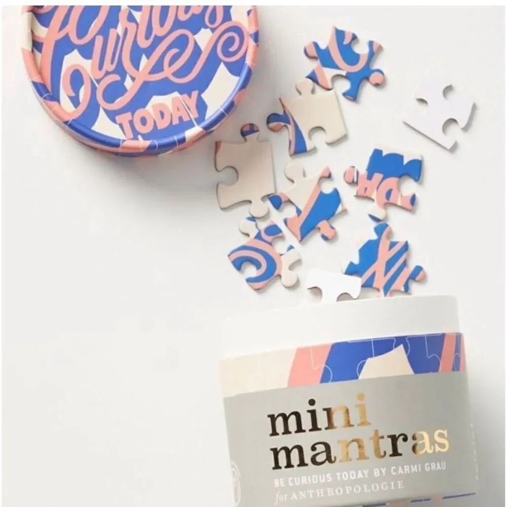 Anthropologie Mini Mantra Be Curious Today 42 piece puzzle
